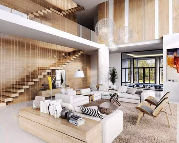 Mẫu phòng khách đẹp “chất đến phát ngất” có cầu thang ấn tượng ảnh 7 mau phong khach dep "chat den phat ngat" co cau thang an tuong - 9