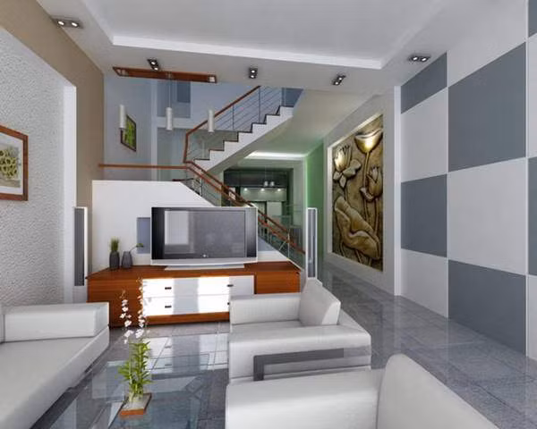 Mẫu phòng khách đẹp “chất đến phát ngất” có cầu thang ấn tượng ảnh 2 mau phong khach dep "chat den phat ngat" co cau thang an tuong - 4