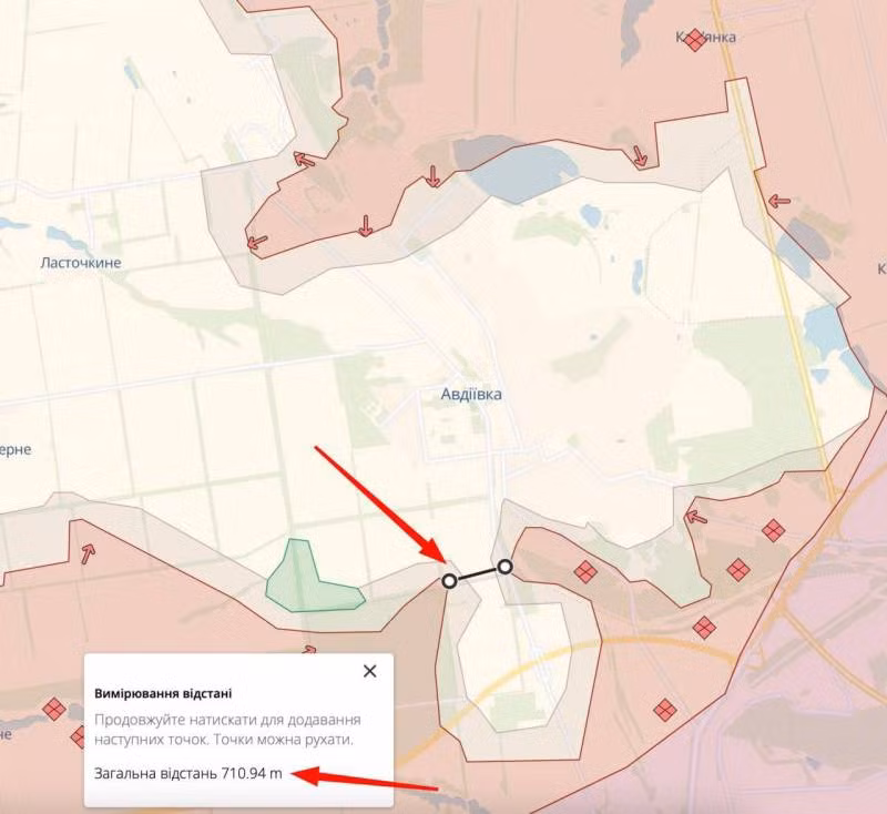 Quân Nga đã hầu như cắt đôi Avdiivka thành 2 phần