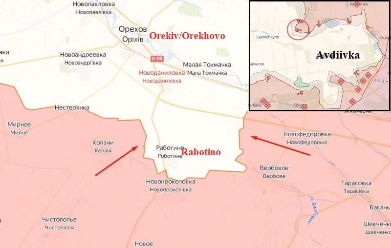 Nga tổng phản công ở Rabotino khi vừa siết vây Avdiivka
