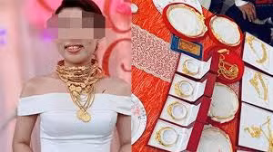 Dân mạng choáng với của hồi môn tính vội cũng được hơn 1kg vàng của cô dâu Trà Vinh