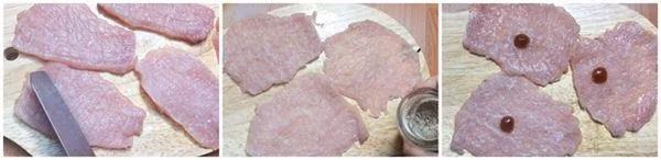 Sơ chế và ướp thịt trước khi chiên.