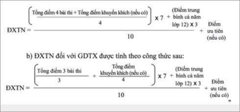 Dự kiến công thức tính xét tốt nghiệp THPT Quốc gia năm 2019