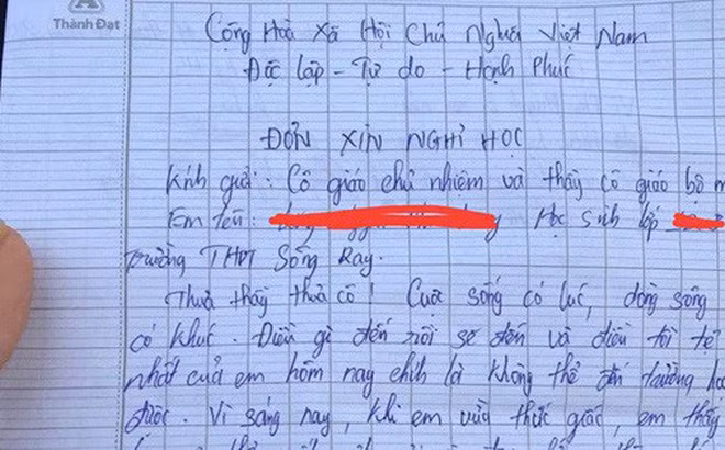 Lời lẽ trong đơn xin nghỉ học "lâm li bi đát"