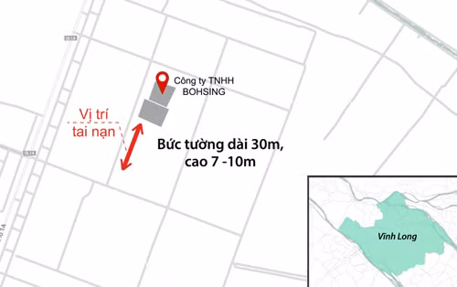 Vị trí xảy ra vụ sập công trình. Ảnh: Lê Huyền.