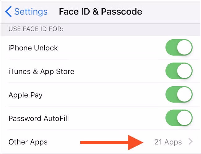 Cách gỡ quyền dùng Face ID của các ứng dụng trên iPhone, iPad