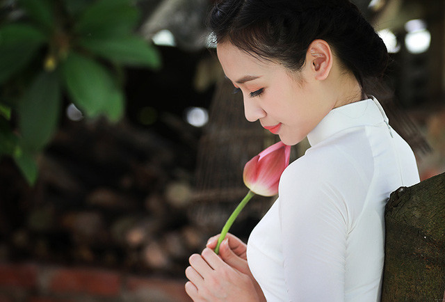 Dịu dàng áo dài trắng giữa đầm sen mùa hạ ảnh 9 Dịu dàng áo dài trắng giữa đầm sen mùa hạ ảnh 9