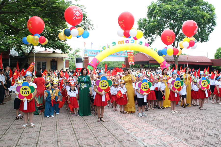 Năm nay, nhà trường đón 444 học sinh vào lớp 1.