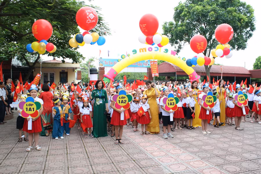 Năm nay, nhà trường đón 444 học sinh vào lớp 1.