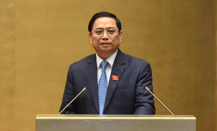 Thủ tướng Chính phủ Phạm Minh Chính phát biểu trước Quốc hội.