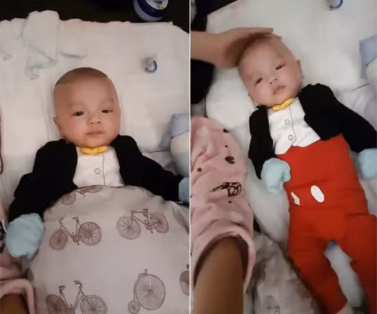 Trước đó, hôm 17/2, Kỳ Hân bị một số fan "ném đá" khi quay video livestream cùng con trai trên trang cá nhân. Những người này cho rằngchân dài quê Sóc Trăng diện đồ "rườm rà," gây khó chịu cho con trai, thậm chí còn chê cô thẩm mỹ kém. Ngay sau đó, Mạc Hồng Quân lên tiếng bênh vực vợ khi tiết lộ đây là bộ đồ hiệu Mickey mua ở hãng bên châu Âu, chất liệu thun rất thoải mái chứ không hề khó chịu. mac-hong-quan-ky-han-khoe-loat-anh-cu-toi-dien-do-hieu-4