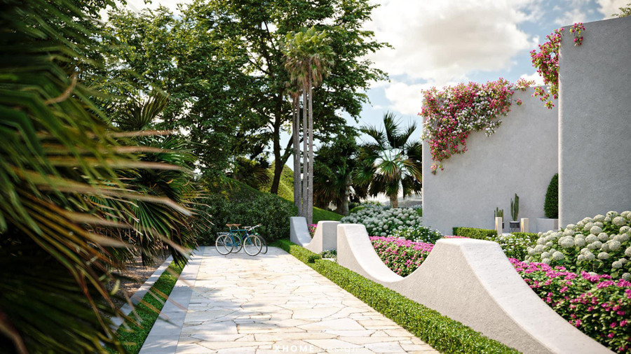 Khu vườn có nhiều cây xanh nên rất thoáng mát.