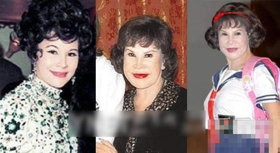 Hoàng Hạ Huệ (tên thật là Hoàng Huệ Liên) sinh năm 1933 tại Hong Kong. Bà từng tham gia một số vở kịch và phim điện ảnh. Thời trẻ, bà Hoàng cặp kè đại gia và được sống sung túc. Hoàng Hạ Huệ chọn con đường phẫu thuật thẩm mỹ để níu kéo thanh xuân khi bước sang tuổi 60. Những năm qua, bà bị gọi là "thảm họa dao kéo" của giới giải trí Hong Kong. Ảnh: Sohu.