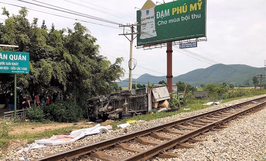Hiện trường vụ tai nạn giao thông.