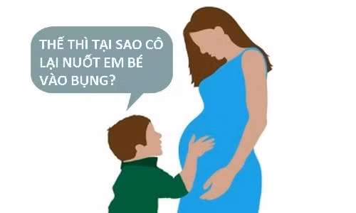 Sao cô nuốt em bé vào bụng?