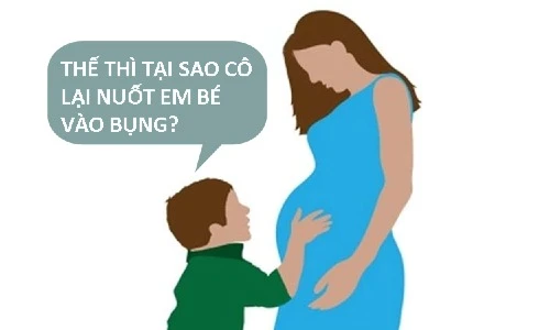 Sao cô nuốt em bé vào bụng?