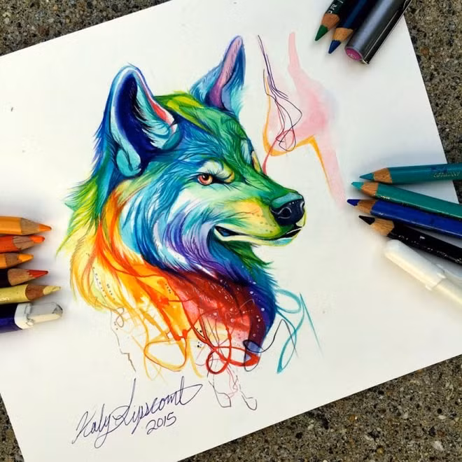 Cô gái vẽ tranh màu nước đẹp đến từng chi tiết