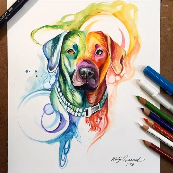 Cô gái vẽ tranh màu nước đẹp đến từng chi tiết