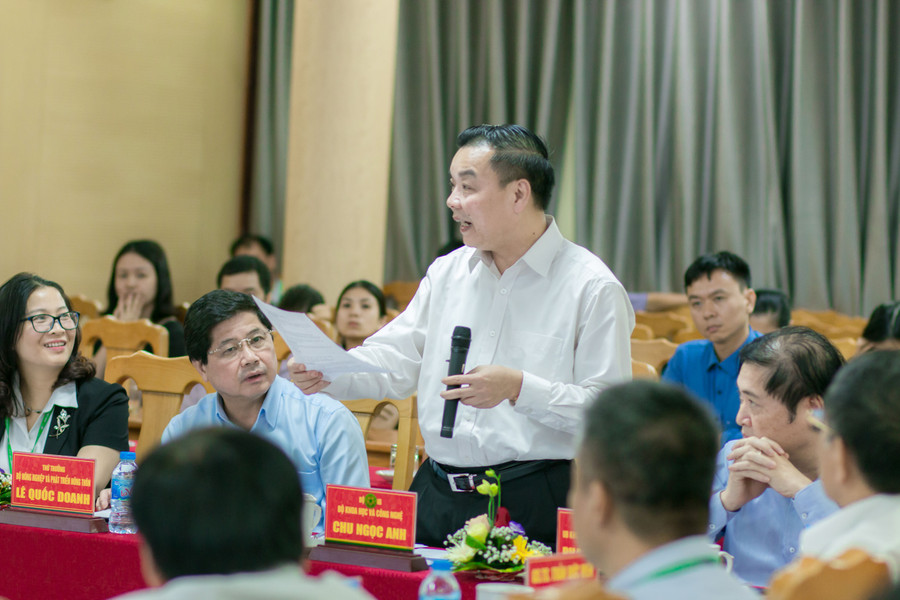 Bộ trưởng Bộ Khoa học và Công nghệ Chu Ngọc Anh phát biểu tại buổi làm việc Bộ trưởng Bộ Khoa học và Công nghệ Chu Ngọc Anh phát biểu tại buổi làm việc