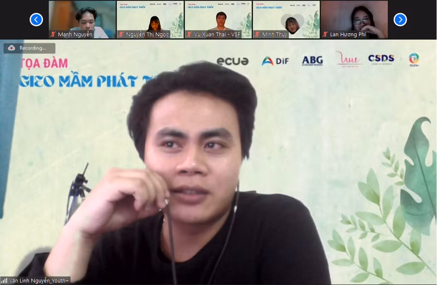 Bạn Nguyễn Văn Linh – Sáng lập tổ chức Youth+ chia sẻ tâm huyết với tinh thần “gieo mầm phát triển”.