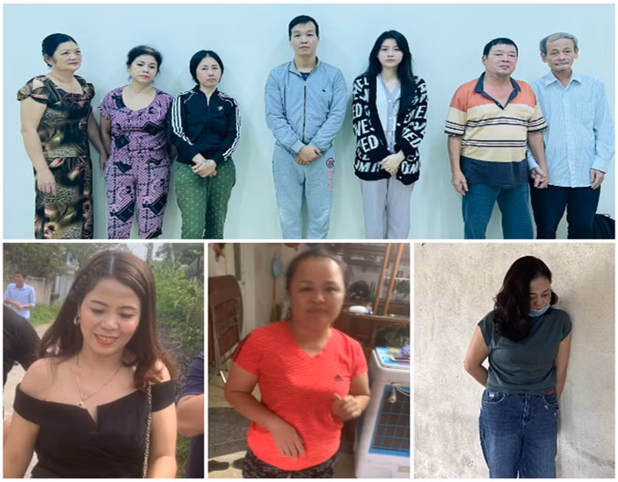 Các đối tượng trong đường dây đánh bạc bị bắt giữ.