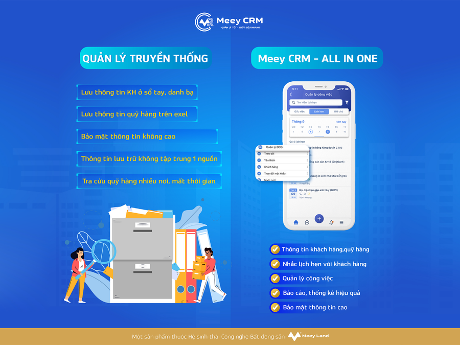 Phương thức quản lý công việc thủ công đã lỗi thời và kém hiệu quả với nhà môi giới bất động sản. Phương thức quản lý công việc thủ công đã lỗi thời và kém hiệu quả với nhà môi giới bất động sản.