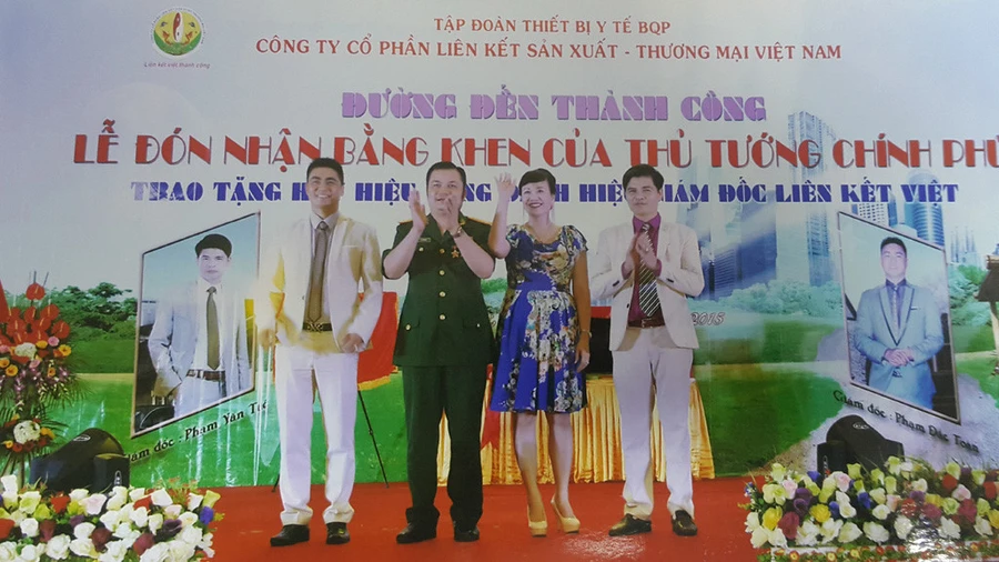 Hoạt động bán hàng đa cấp thường tạo vỏ bọc rất trắng trơn để lừa đảo (trong ảnh Lê Xuân Giang và các đồng phạm)