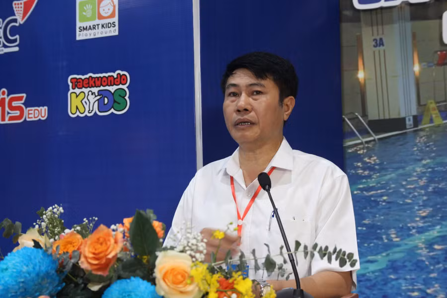 Ông Lưu Xuân Chí - Phó Trưởng Ban tổ chức Giải bơi Hapu Swimming Cup 2022.
