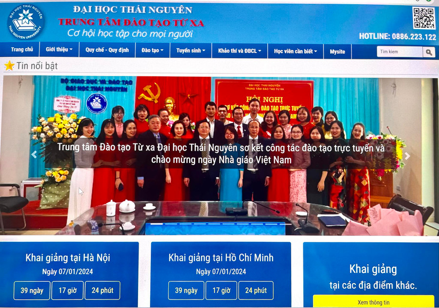 Trung tâm đào tạo từ xa Đại học Thái Nguyên được thành lập từ năm 2012.