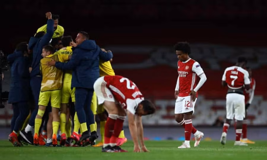Arsenal ngậm ngùi nhìn Villarreal vào chung kết Europa League. (Ảnh: Getty).