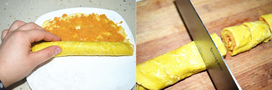 Bữa sáng ngon lạ với bánh trứng chiên cuộn chà bông ảnh 5 Bữa sáng ngon lạ với bánh trứng chiên cuộn chà bông ảnh 5