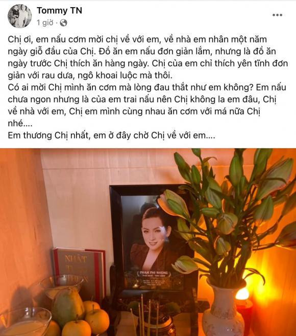 Em trai Phi Nhung làm mâm cơm cúng chị gái trong lễ giỗ đầu tiên.