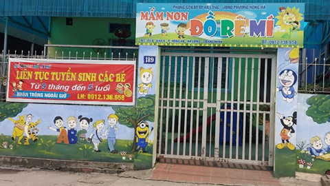 Cơ sở mầm non Đồ Rê Mí bị tạm đình chỉ hoạt động Cơ sở mầm non Đồ Rê Mí bị tạm đình chỉ hoạt động