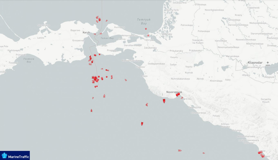 Lưu lượng tàu chở dầu hiện rất dày đặc ở phía đông bắc của Biển Đen