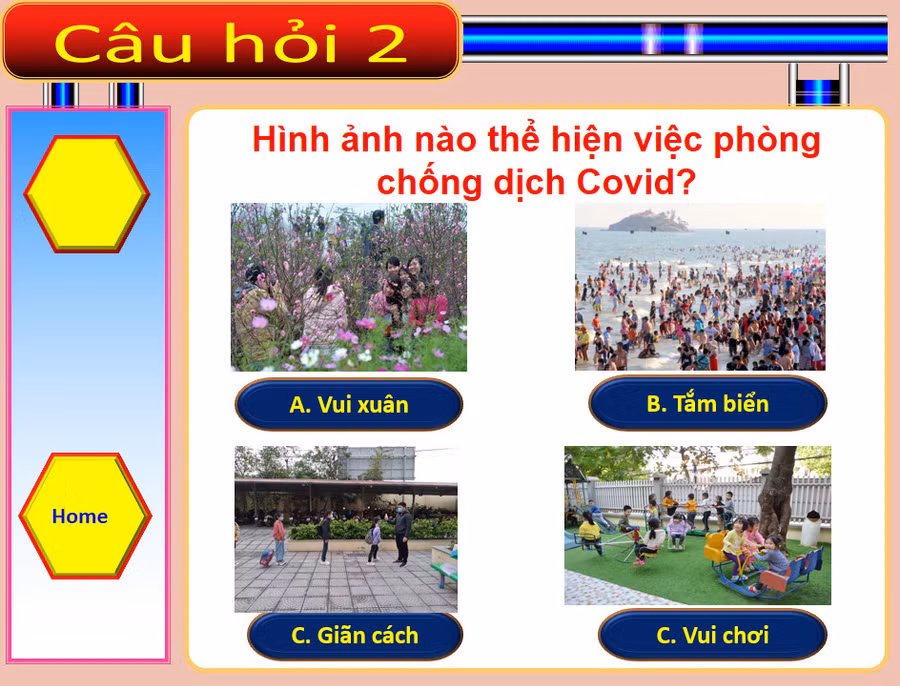 Với chủ đề "Vui xuân - Phòng chống dịch", tiết học đầu tiên các em được cô chủ nhiệm dạy về các kiến thức cơ bản về phòng chống dịch Covid-19 vừa ý nghĩa và mang tính thời sự.