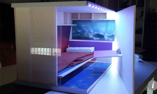 Không gian vào đêm của căn hộ tổ ong. Không gian vào đêm của căn hộ tổ ong.