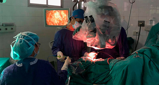 Bệnh nhi được phẫu thuật tại Bệnh viện Hữu Nghị Việt Đức.