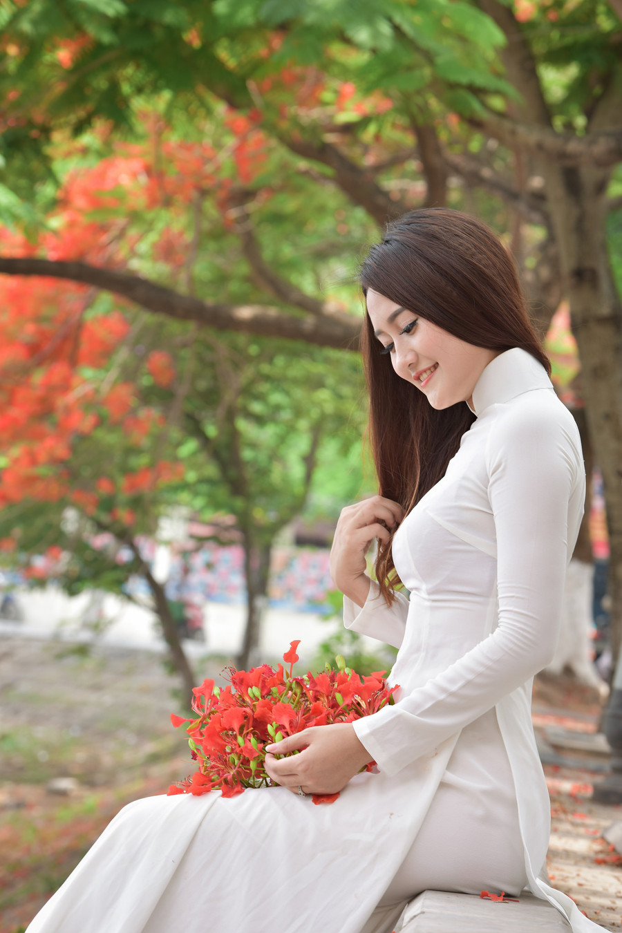 Thiếu nữ Hà thành mơ màng bên hoa phượng “rực cháy“ ảnh 20 Thiếu nữ Hà thành mơ màng bên hoa phượng “rực cháy“ ảnh 20