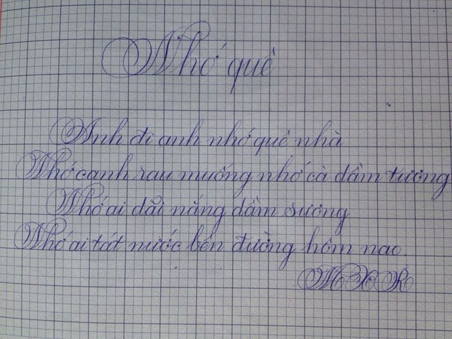 Nét chữ đẹp như in của chàng trai xứ Quảng. Chang phu ho Quang Nam viet chu dep nhu in hinh anh 1