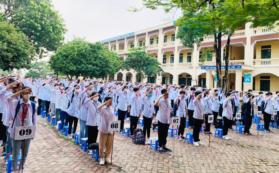 220 thí sinh tham dự kỳ thi chọn học sinh giỏi cấp huyện năm học 2022-2023 ở các môn Toán, Ngữ văn, Tiếng Anh.