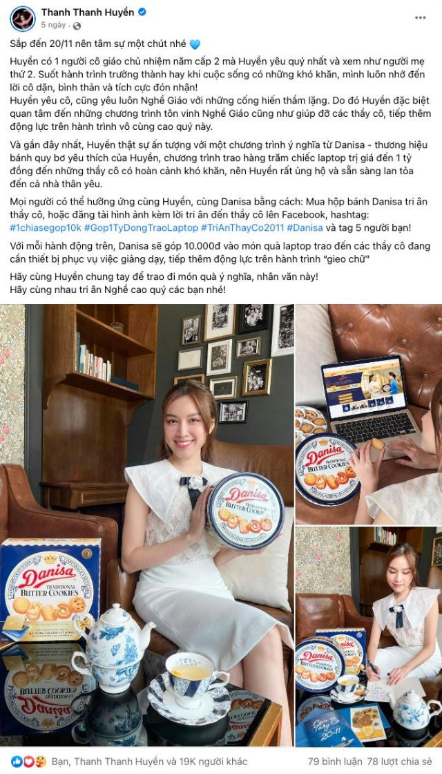 MC Thanh Thanh Huyền cũng tham gia chương trình của Danisa, gửi trao lời tri ân đến thầy cô trong dịp 20/11 và chung tay trao laptop cho các giáo viên vùng xa MC Thanh Thanh Huyền cũng tham gia chương trình của Danisa, gửi trao lời tri ân đến thầy cô trong dịp 20/11 và chung tay trao laptop cho các giáo viên vùng xa