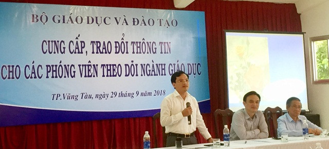 Ông Mai Văn Trinh- Cục trưởng cục Quản lý chất lượng Bộ GD&ĐT thông tin về kỳ thi 2019 cho phóng viên khu vực phía Nam Ông Mai Văn Trinh- Cục trưởng cục Quản lý chất lượng Bộ GD&ĐT thông tin về kỳ thi 2019 cho phóng viên khu vực phía Nam