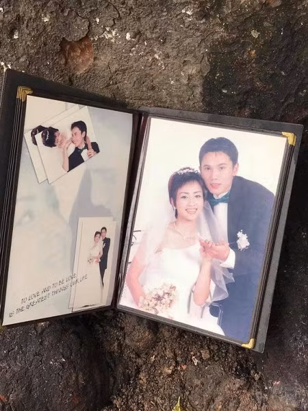 Ảnh cưới năm xưa của Tú Dưa và Thúy Hiền bị 