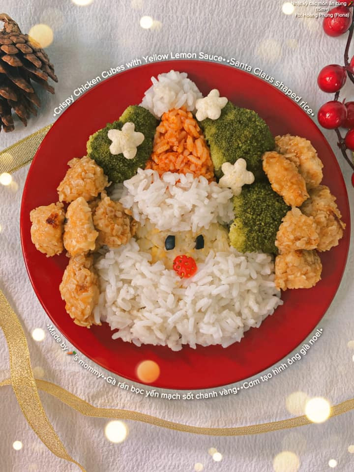 Ông già Noel dưới hình dạng món “Gà rán Yến mạch sốt chanh vàng”.