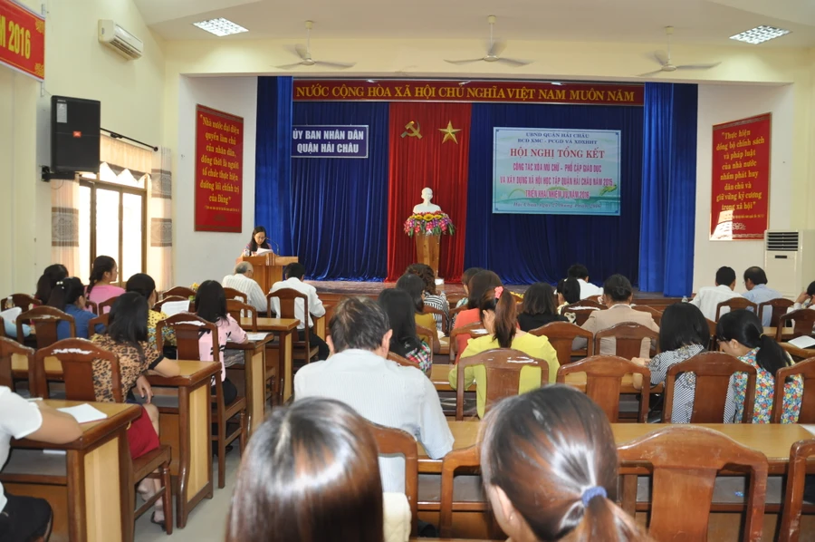 Nhằm tiếp tục duy trì, củng cố và nâng cao tỷ lệ các chuẩn quy định công tác xóa mù chữ-phổ cập giáo dục, UBND quận hải Châu đã triển khai nhiều giải pháp trong năm 2016.