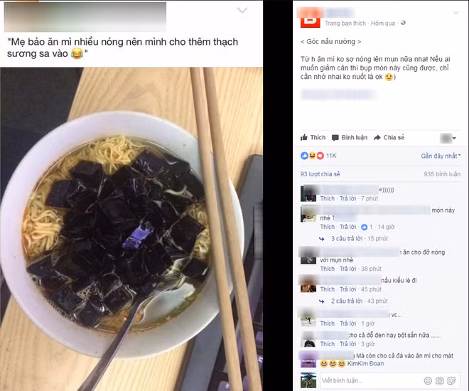 Mẹ không cho ăn mì vì nóng, thanh niên ngang nhiên bỏ thạch sương sa vào ăn để giải nhiệt - Ảnh 1.