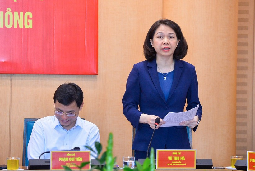 Bà Vũ Thu Hà - Phó Chủ tịch UBND TP Hà Nội. Ảnh tư liệu: Lê Cường. Bà Vũ Thu Hà - Phó Chủ tịch UBND TP Hà Nội. Ảnh tư liệu: Lê Cường.