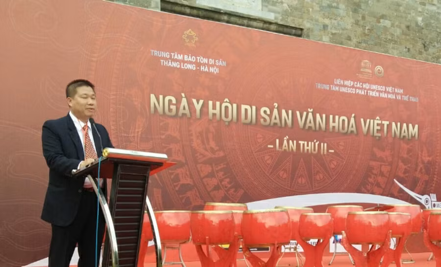 Ông Nguyễn Phúc Lưu phát biểu khai mạc Ngày hội di sản văn hóa Việt Nam lần thứ 2. Ảnh: Bình Thanh.