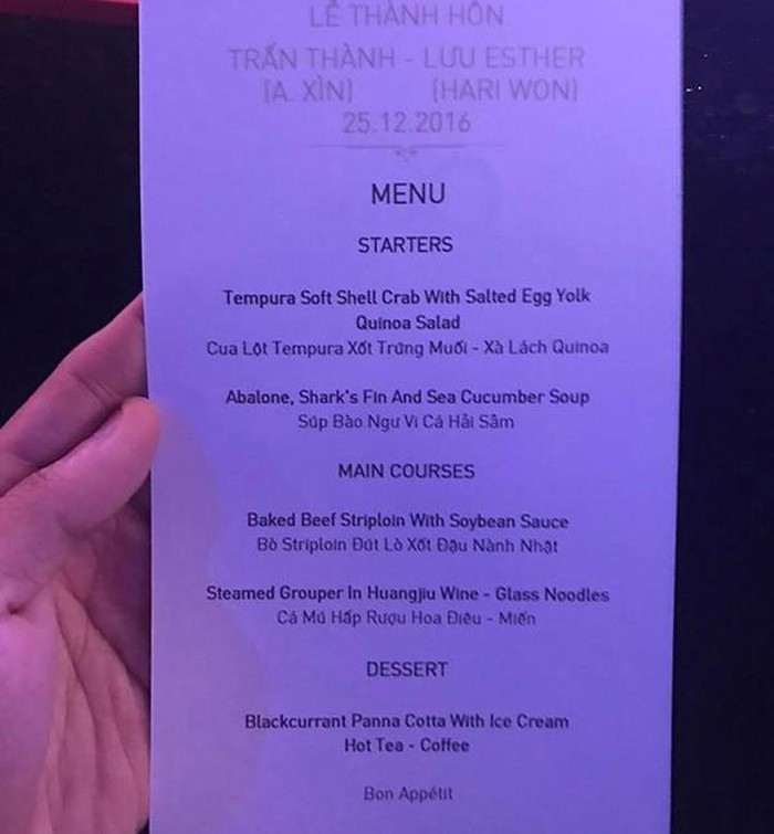 So thực đơn trong tiệc cưới của Cường Đô La, Trường Giang và sao Việt ảnh 11