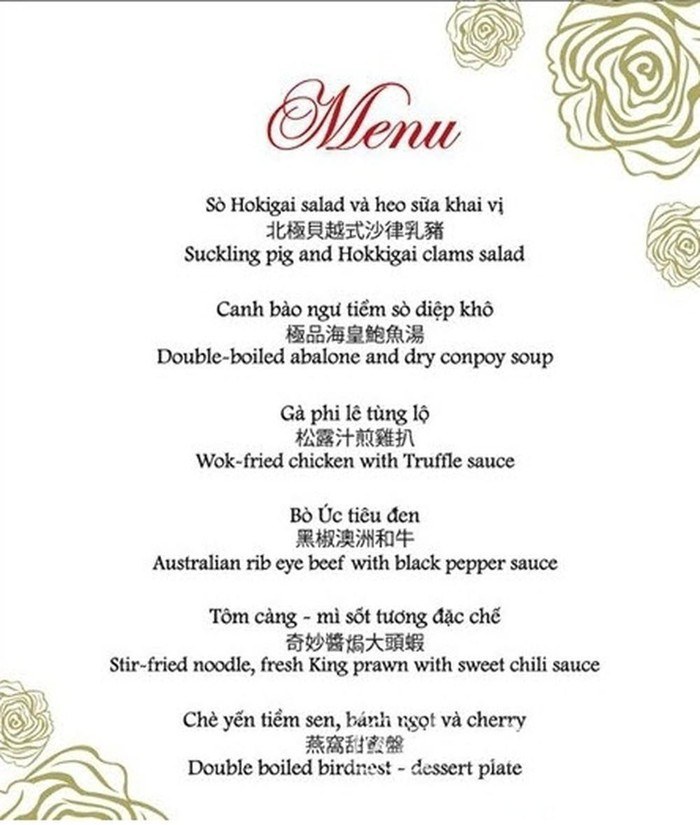 So thực đơn trong tiệc cưới của Cường Đô La, Trường Giang và sao Việt ảnh 13